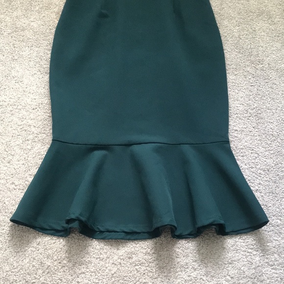 Emerald/Teal Midi Dress with Ruffle Detail - Picture 4 of 7